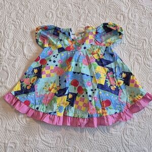 Baby Beluga girls size 18 months multi color fruit and flower dress EUC